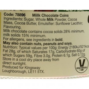 Let It Snow Milk Chocolate Coins 60 X 25g Suitable Vegetarian Let It Snow Milk Chocolate Coins 60 X 25g Suitable Vegetarian